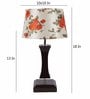 Venus Orange Fabric Shade Night Lamp With Wood Base