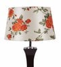Venus Orange Fabric Shade Night Lamp With Wood Base