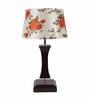 Venus Orange Fabric Shade Night Lamp With Wood Base
