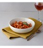 (Set Of 2) White & Orange Stoneware Snack Bowl