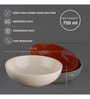 (Set Of 2) White & Orange Stoneware Snack Bowl