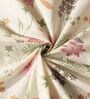 White & Pink 144TC Cotton Flat Super King Bedsheet with 2 Pillow Covers