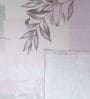 White & Pink Floral 400 TC Cotton Superking Size Flat Bedsheet With 2 Pillow Covers