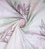 White & Pink Floral 400 TC Cotton Superking Size Flat Bedsheet With 2 Pillow Covers
