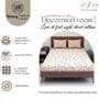 White & Pink Glace Cotton Floral Print Elastic Fitted King Bedsheet With 2 Pillow Covers