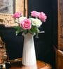 White & Pink Polyester Artificial Flower