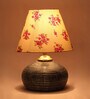 White & Pink Shade Table Lamp With Terracotta Base