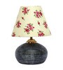 White & Pink Shade Table Lamp With Terracotta Base