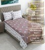 White & Plum Floral 400 TC Cotton Single Bed Size Flat Bedsheet With 2 Pillow Covers