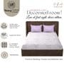 White & Purple Glace Cotton Floral Print Elastic Fitted King Bedsheet With 2 Pillow Covers