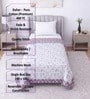 White & Purple Shade Cotton Floral 350 GSM Single Bed Reversible Dohar