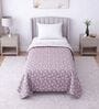 White & Purple Shade Cotton Floral 350 GSM Single Bed Reversible Dohar
