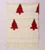 White & Red Cotton Tufted Christmas Tree 50x64 Inches Throw