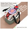 White & Red Floral Printed Long Insulated Lunch Bag