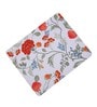 White & Red Floral Printed Rectangle Mousepad