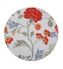 White & Red Floral Printed Round Mousepad