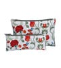 White & Red Floral Printed Utility Pouches Set of 2