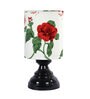 White & Red Shade Table Lamp With Metal Base
