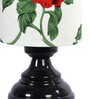White & Red Shade Table Lamp With Metal Base