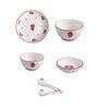 Strawberry 11 Pcs White & Red Ceramic Dinnerware Set
