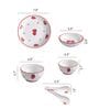 Strawberry 11 Pcs White & Red Ceramic Dinnerware Set