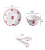 Strawberry 8 Pcs White & Red Ceramic Dinnerware Set