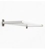 Solid Wood Fixed Bracket Wall Shelf with Satin Silver Brackets in White & Silver Colour