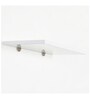 Solid Wood Floating Wall Shelf with Bright Nickel Brackets in White & Silver Colour