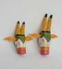 White & Yellow Handcrafted Cow Sclupture Mango Wood Wall Mask Set of 2