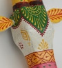 White & Yellow Handcrafted Cow Sclupture Mango Wood Wall Mask Set of 2