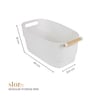 White 8L Polypropylene Storage Bin with Wooden Handles