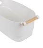 White 8L Polypropylene Storage Bin with Wooden Handles