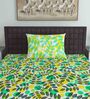 Multicolor Floral 144 TC Cotton Single Bed Sized Bed Sheets With 1 Pillow Cover