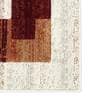 White Abstract Polypropylene 4 ft x 6 ft Machine Made Carpet