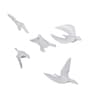 White Aluminium Birds Wall Decor Set of 5