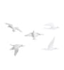White Aluminium Birds Wall Decor Set of 5