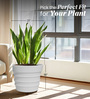 White BR Whte Round 21 Inches Planter