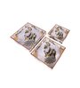 White, Grey & Gold MDF Wood Grey Peacock (Set of 3) Serving Tray