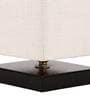 White  Jute  Shade Country Table Lamp With Black  Base