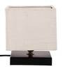 White  Jute  Shade Country Table Lamp With Black  Base