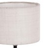 Salerno White Jute Shade Night Lamp With Wood Base