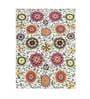 Cream Floral Polyester 4 ft x 6 ft Machine Made Carpet