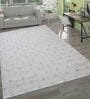 White  Samara Geometric Wool 5ft x 8ft Hand Woven Carpet