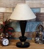 Beige Shade Table Lamp With Metal Base