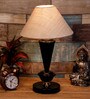 Beige Shade Table Lamp With Metal Base