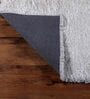 White Shaggy Polyster 3 x 5 Feet Hand Tufted Carpet