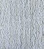 White Shaggy Polyster 5 x 7 Feet Hand Tufted Carpet