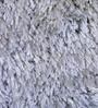 White Shaggy Polyster 6 x 9 Feet Hand Tufted Carpet