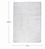 White Shaggy Polyster 6 x 9 Feet Hand Tufted Carpet