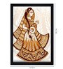 White "Traditional Bride With Dholki"Textured Paper Scratch/Dust Proof Framed Art Print